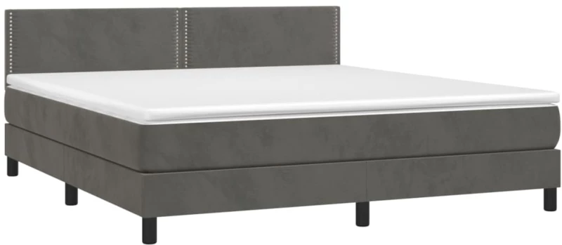ΚΡΕΒΑΤΙ BOXSPRING ΜΕ ΣΤΡΩΜΑ ΣΚΟΥΡΟ ΓΚΡΙ 160X200 ΕΚ. ΒΕΛΟΥΔΙΝΟ 3141252