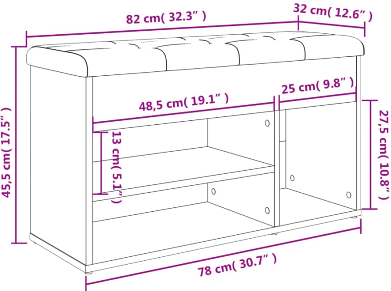 ΠΑΠΟΥΤΣΟΘΗΚΗ ΓΚΡΙ SONOMA 82X32X45,5 ΕΚ. ΑΠΟ ΕΠΕΞΕΡΓΑΣΜΕΝΟ ΞΥΛΟ 835031
