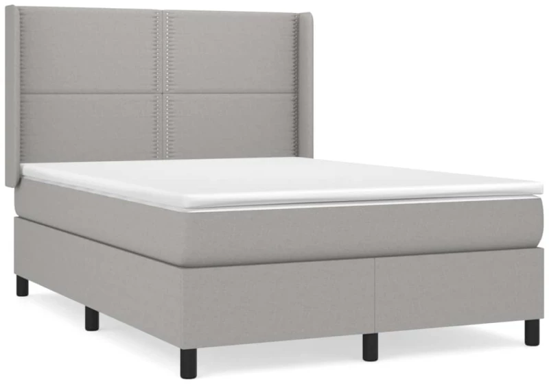ΚΡΕΒΑΤΙ BOXSPRING ΜΕ ΣΤΡΩΜΑ ΑΝΟΙΧΤΟ ΓΚΡΙ 140X190 ΕΚ. ΥΦΑΣΜΑΤΙΝΟ 3131345