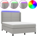 ΚΡΕΒΑΤΙ BOXSPRING ΜΕ ΣΤΡΩΜΑ & LED ΑΝ.ΓΚΡΙ 140X190ΕΚ. ΥΦΑΣΜΑΤΙΝΟ 3138229