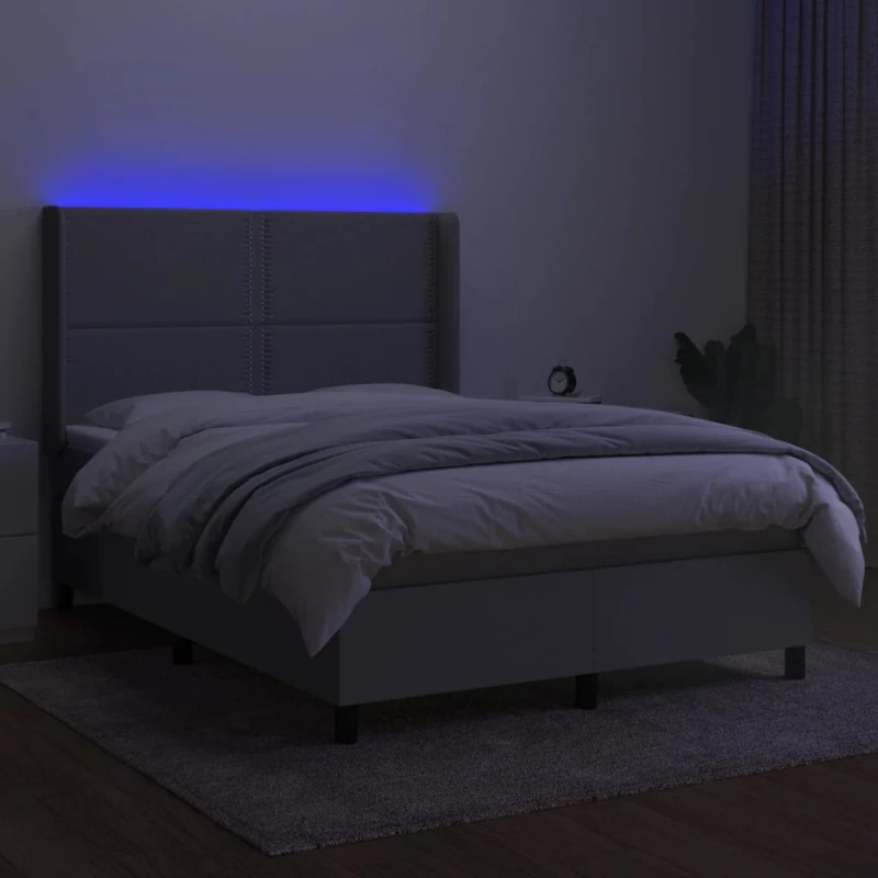 ΚΡΕΒΑΤΙ BOXSPRING ΜΕ ΣΤΡΩΜΑ & LED ΑΝ.ΓΚΡΙ 140X190ΕΚ. ΥΦΑΣΜΑΤΙΝΟ 3138229