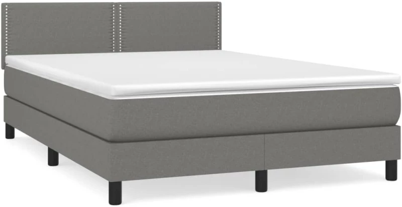 ΚΡΕΒΑΤΙ BOXSPRING ΜΕ ΣΤΡΩΜΑ ΣΚΟΥΡΟ ΓΚΡΙ 140X200 ΕΚ ΥΦΑΣΜΑΤΙΝΟ 3139978