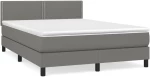 ΚΡΕΒΑΤΙ BOXSPRING ΜΕ ΣΤΡΩΜΑ ΣΚΟΥΡΟ ΓΚΡΙ 140X200 ΕΚ ΥΦΑΣΜΑΤΙΝΟ 3139978