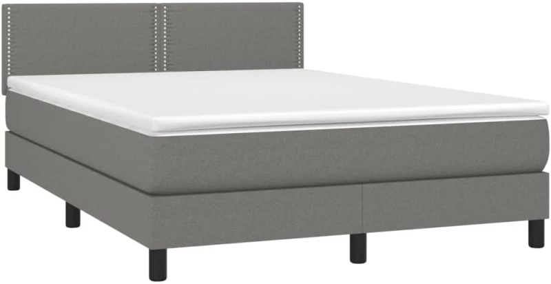 ΚΡΕΒΑΤΙ BOXSPRING ΜΕ ΣΤΡΩΜΑ ΣΚΟΥΡΟ ΓΚΡΙ 140X200 ΕΚ ΥΦΑΣΜΑΤΙΝΟ 3139978