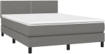 ΚΡΕΒΑΤΙ BOXSPRING ΜΕ ΣΤΡΩΜΑ ΣΚΟΥΡΟ ΓΚΡΙ 140X200 ΕΚ ΥΦΑΣΜΑΤΙΝΟ 3139978