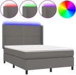 ΚΡΕΒΑΤΙ BOXSPRING ΜΕ ΣΤΡΩΜΑ & LED ΓΚΡΙ 140X200 ΕΚ. ΣΥΝΘ. ΔΕΡΜΑ 3139329