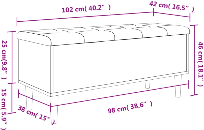ΠΑΓΚΑΚΙ ΑΠΟΘΗΚΕΥΣΗΣ ΓΚΡΙ ΣΚΥΡΟΔΕΜ. 102X42X46 ΕΚ. ΕΠΕΞΕΡΓ. ΞΥΛΟ 835085