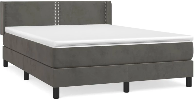 ΚΡΕΒΑΤΙ BOXSPRING ΜΕ ΣΤΡΩΜΑ ΣΚΟΥΡΟ ΓΚΡΙ 140X190 ΕΚ. ΒΕΛΟΥΔΙΝΟ 3130896