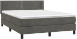 ΚΡΕΒΑΤΙ BOXSPRING ΜΕ ΣΤΡΩΜΑ ΣΚΟΥΡΟ ΓΚΡΙ 140X190 ΕΚ. ΒΕΛΟΥΔΙΝΟ 3130896