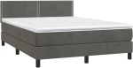 ΚΡΕΒΑΤΙ BOXSPRING ΜΕ ΣΤΡΩΜΑ & LED ΣΚ. ΓΚΡΙ 140X200ΕΚ. ΒΕΛΟΥΔΙΝΟ 3134346
