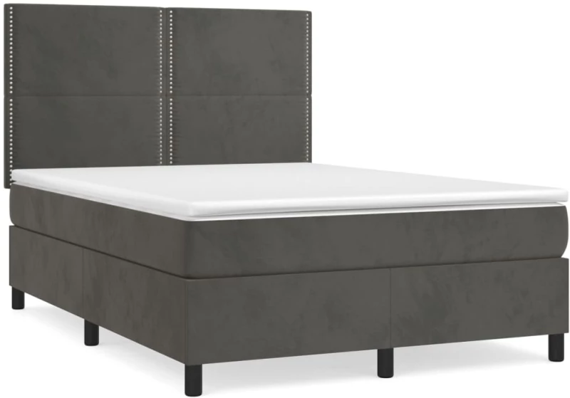 ΚΡΕΒΑΤΙ BOXSPRING ΜΕ ΣΤΡΩΜΑ ΣΚΟΥΡΟ ΓΚΡΙ 140X200 ΕΚ. ΒΕΛΟΥΔΙΝΟ 3142966