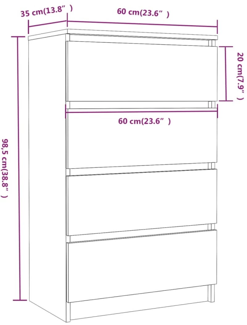 ΣΥΡΤΑΡΙΕΡΑ ΓΚΡΙ SONOMA 60X35X98,5 ΕΚ. ΑΠΟ ΕΠΕΞΕΡΓΑΣΜΕΝΟ ΞΥΛΟ 815076