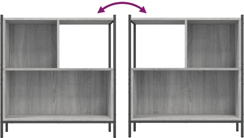 ΒΙΒΛΙΟΘΗΚΗ ΓΚΡΙ SONOMA 72 X 28 X 77,5ΕΚ. ΑΠΟ ΕΠΕΞΕΡΓΑΣΜΕΝΟ ΞΥΛΟ 838881
