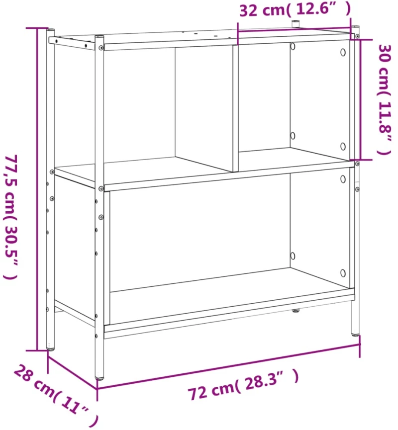 ΒΙΒΛΙΟΘΗΚΗ ΓΚΡΙ SONOMA 72 X 28 X 77,5ΕΚ. ΑΠΟ ΕΠΕΞΕΡΓΑΣΜΕΝΟ ΞΥΛΟ 838881