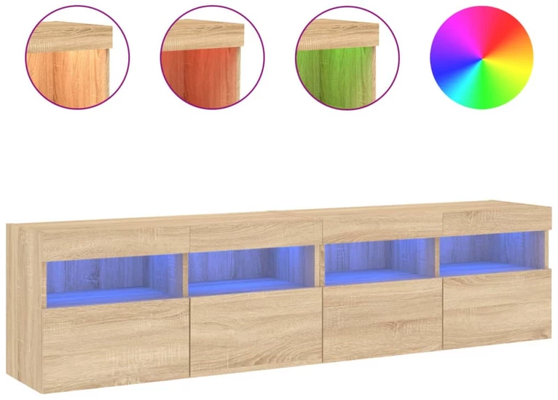 ΈΠΙΠΛΑ ΤΟΙΧΟΥ ΤΗΛ. ΜΕ LED 2 ΤΕΜ. SONOMA ΔΡΥΣ 80X30X40 ΕΚ. 837202