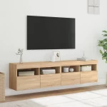 ΈΠΙΠΛΑ ΤΟΙΧΟΥ ΤΗΛ. ΜΕ LED 2 ΤΕΜ. SONOMA ΔΡΥΣ 80X30X40 ΕΚ. 837202