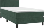 ΚΡΕΒΑΤΙ BOXSPRING ΜΕ ΣΤΡΩΜΑ ΣΚΟΥΡΟ ΠΡΑΣΙΝΟ 90X190 ΕΚ. ΒΕΛΟΥΔΙΝΟ 3141158