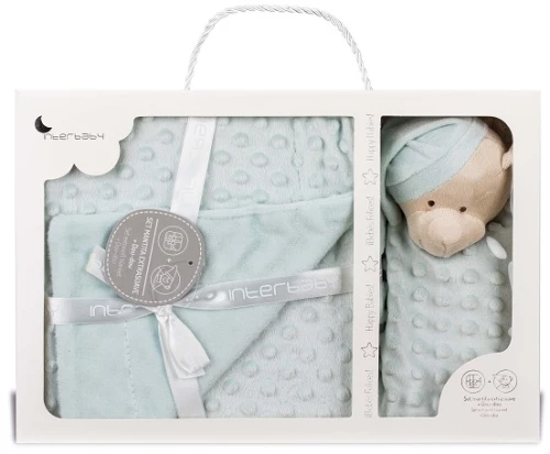 Interbaby Bear Κουβέρτα Αγκαλιάς 80X110 & Dou Dou Dark Green