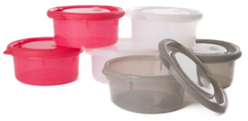 Bo Jungle: B-Bowl φαγητοδοχεία 300ml (σετ των 6) - Άσπρο/Γκρι/Ροζ