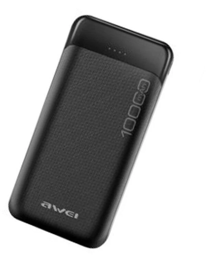 Awei P37K Power Bank 10000mAh με 2 Θύρες USB-A και Θύρα USB-C Μαύρο