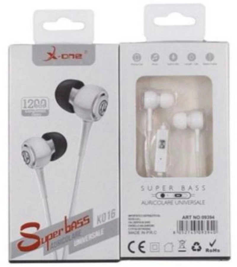 Ενσύρματα Ακουστικά In-Ear X-One K-016 Άσπρα
