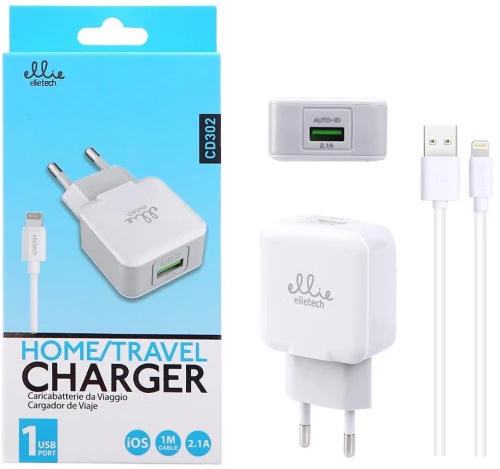 Φορτιστής κινητού τύπου lightning ellietech CD302
