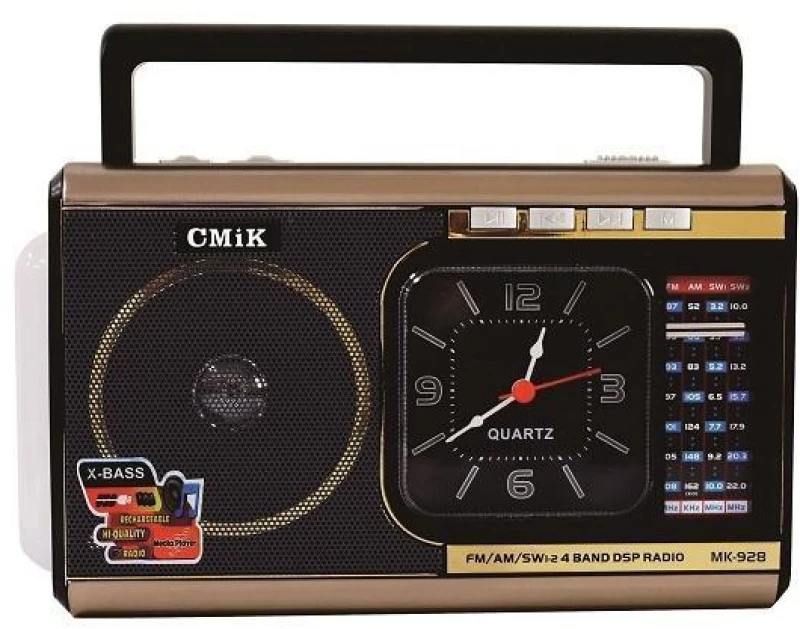CMiK MK-928 Φορητό Ραδιόφωνο Επαναφορτιζόμενο με USB Χρυσό