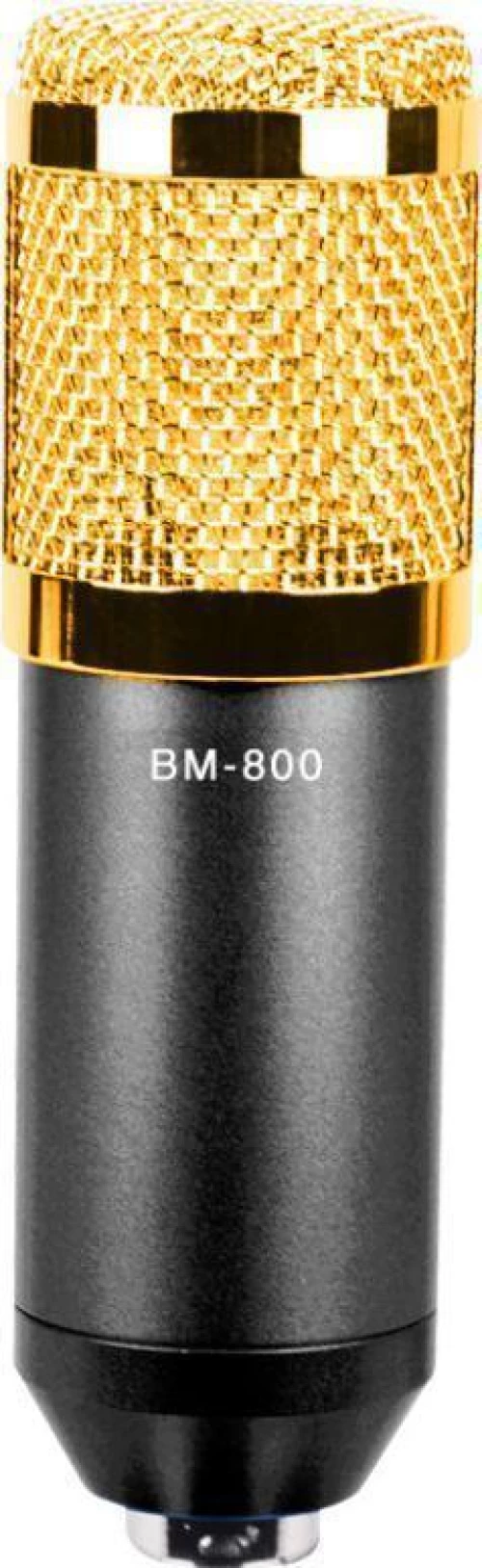Πυκνωτικό Μικρόφωνο XLR BM-800 Τοποθέτηση Shock Mounted/Clip On Φωνής Μαύρο-Χρυσό