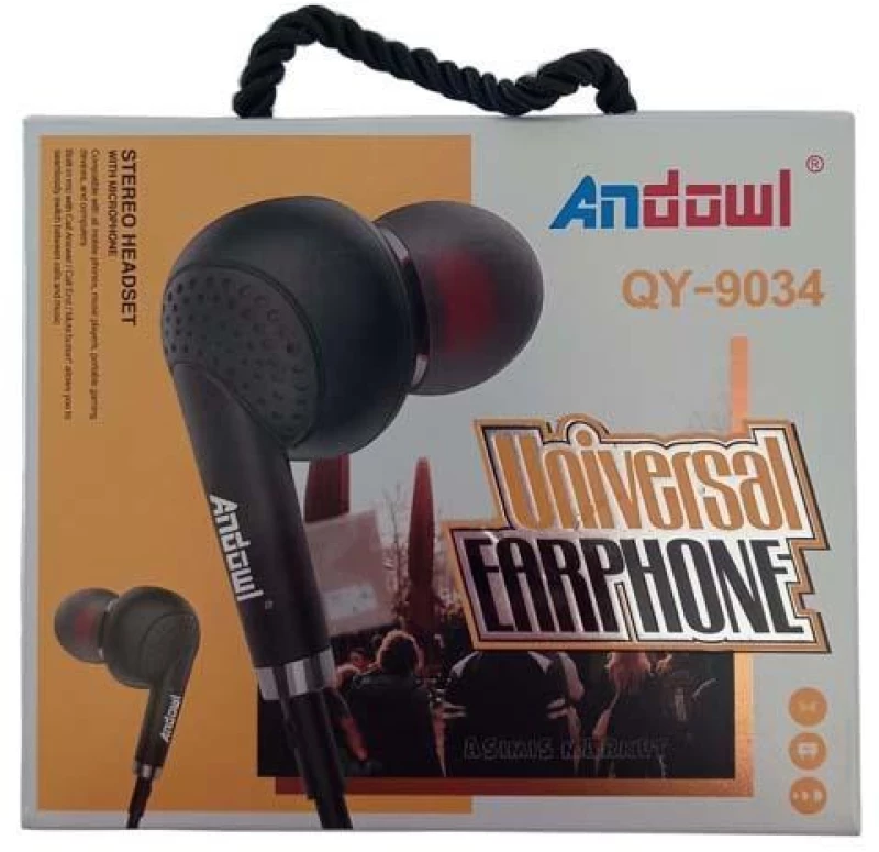 Andowl QY-9034 In-ear Handsfree με Βύσμα 3.5mm Μαύρο