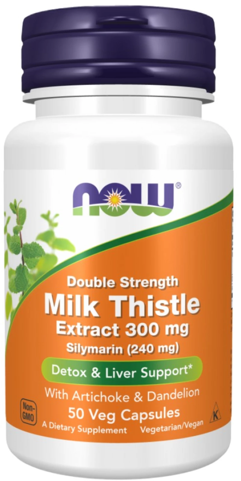 NOW Foods Milk Thistle Extract, Double Strength 300 mg Artichoke & Dandelion [50 Κάψουλες]