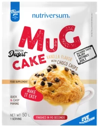 Nutriversum Mug Cake | Protein Dessert [50 Γραμμάρια] Βανίλια με κομματάκια σοκολάτας