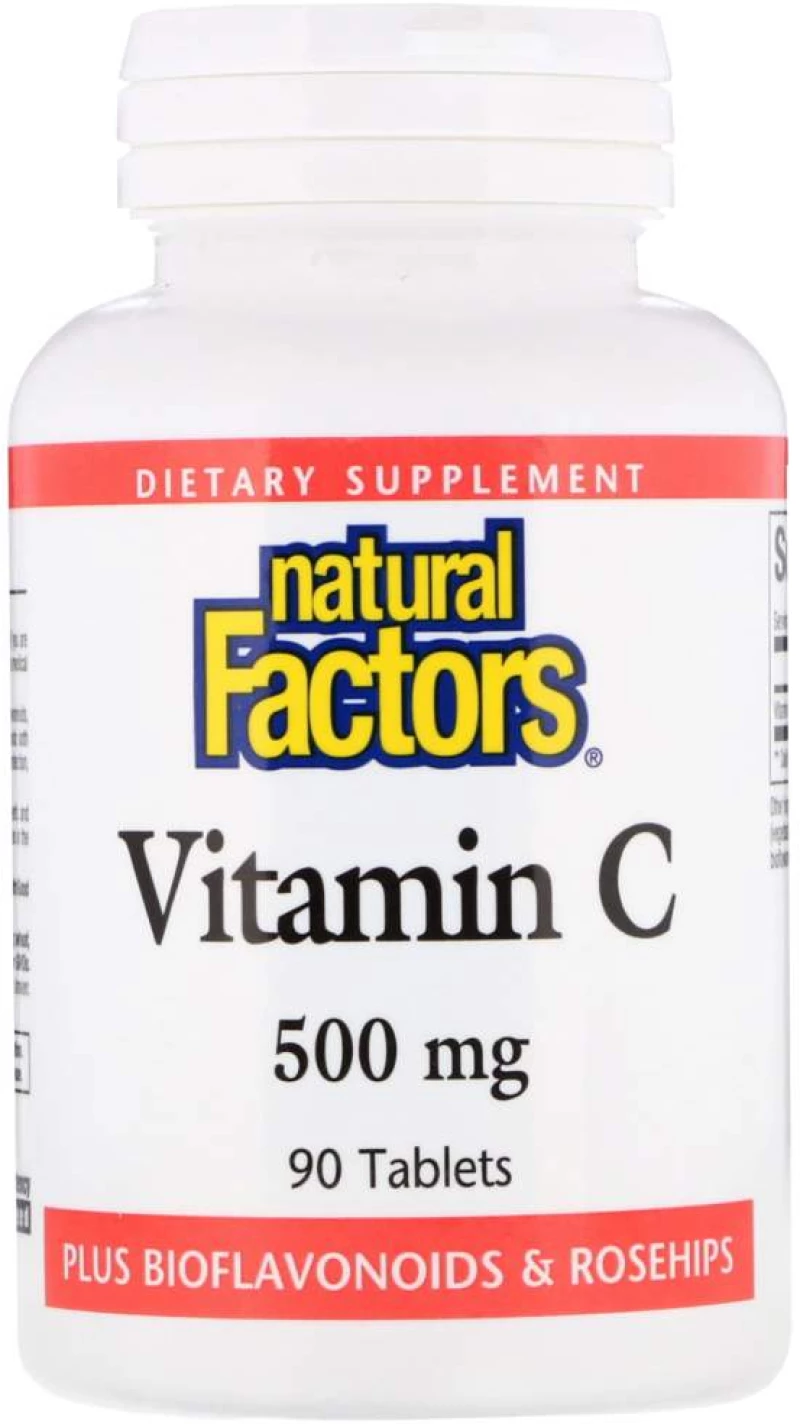 Natural Factors Vitamin C 500 mg + Rose Hips [90 Ταμπλέτες]