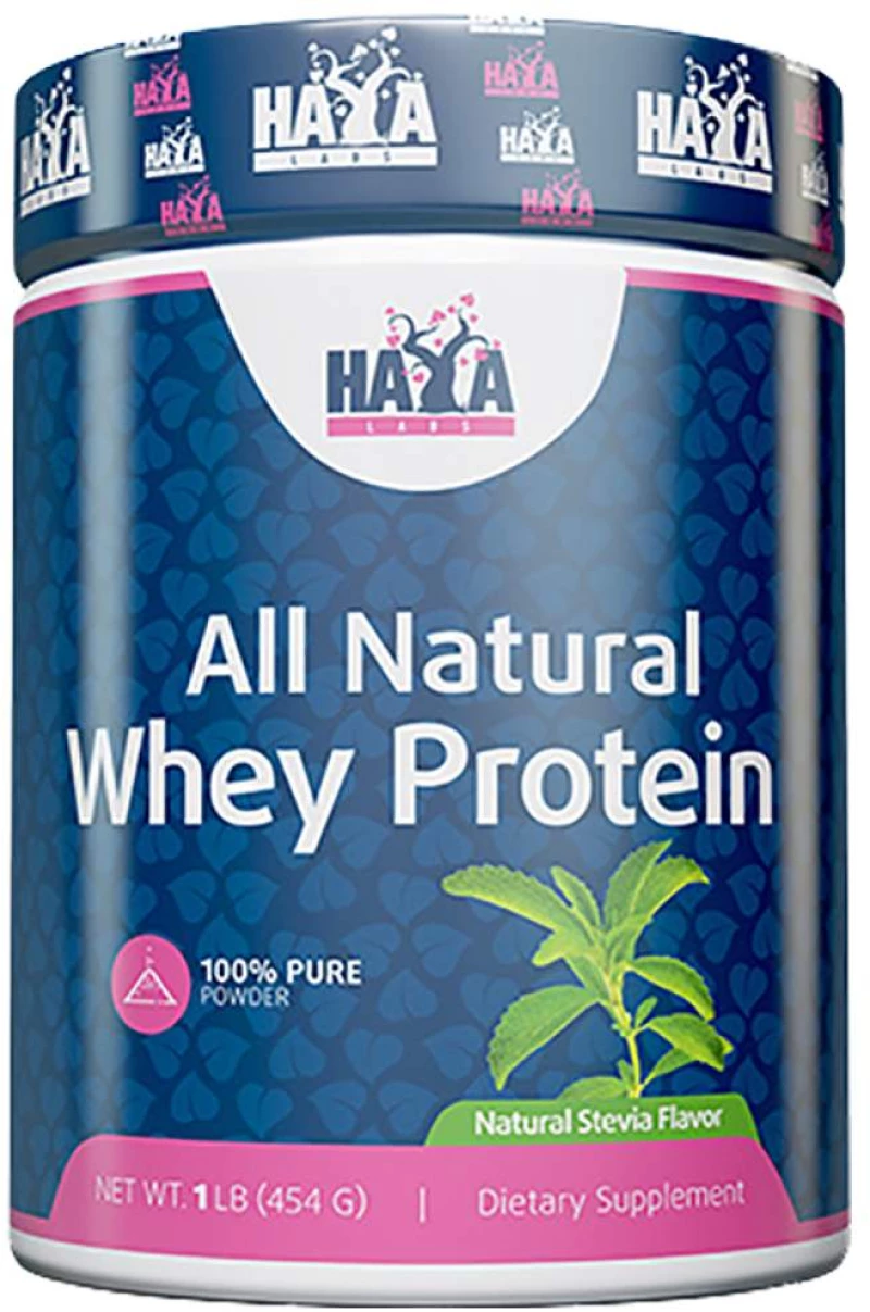 Haya Labs 100% Pure All Natural Whey Protein with Stevia [454 Γραμμάρια] Χωρίς γεύση