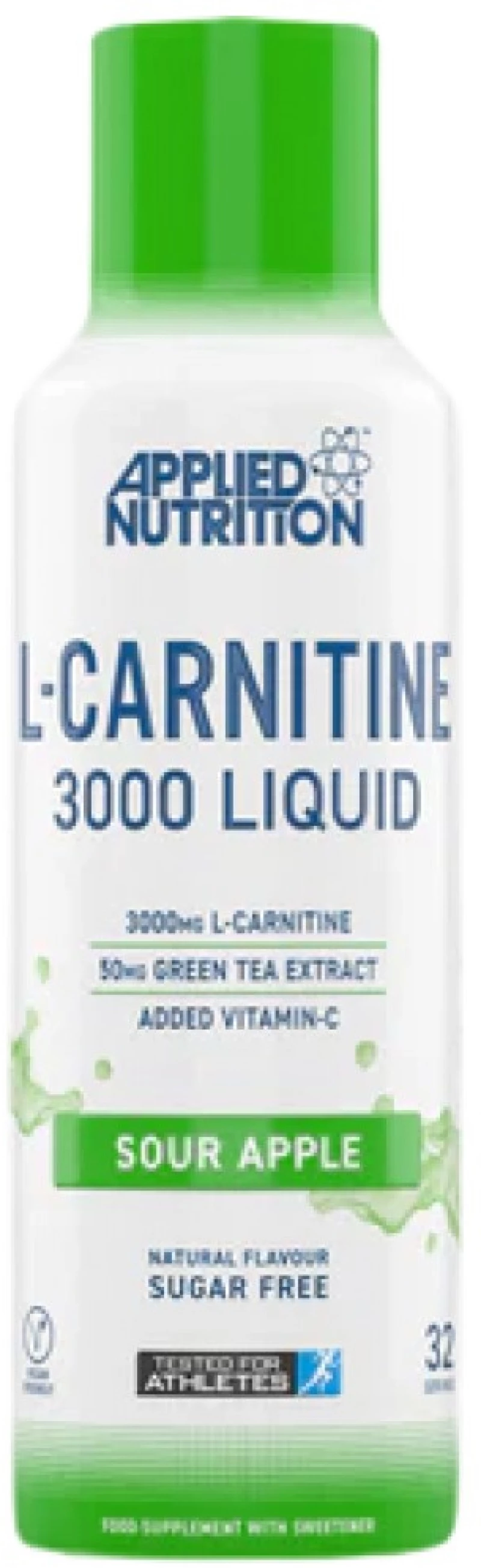 Applied Nutrition L-Carnitine Liquid 3000 With Green Tea [480 ml] Μήλο