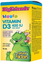 Natural Factors BigFriends Liquid Vitamin D3 for Kids 400 IU [15 ml]