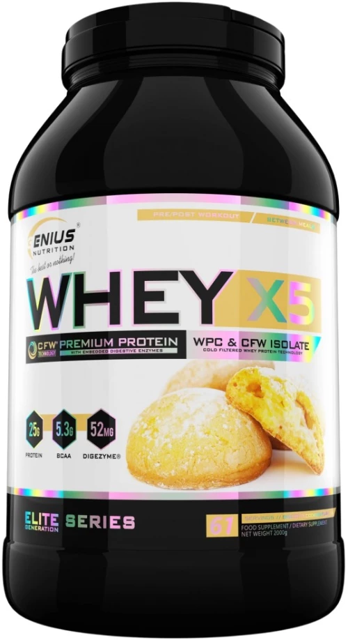 Genius Nutrition Whey-X5 [2000 Γραμμάρια] Biscotti Cookies