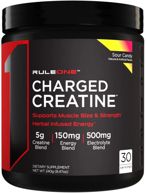 Rule1 Charged Creatine | Creatine Matrix with Electrolyte & Energy Blends [240 Γραμμάρια] Sour Candy