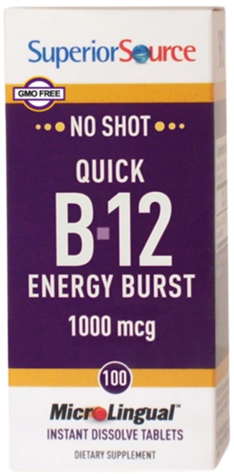 SuperiorSource B12 Energy Burst 1000 mcg [100 Υπογλώσσια δισκία]