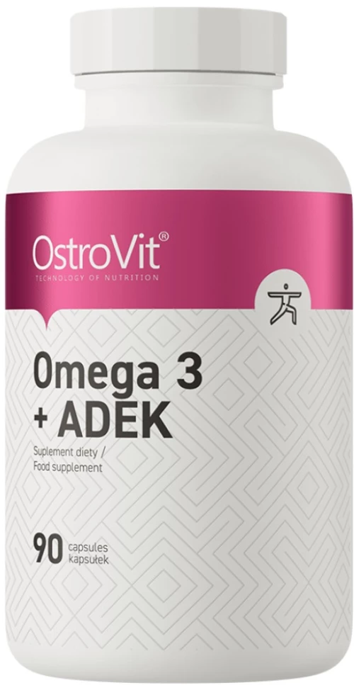 OstroVit Omega 3 plus ADEK - Vitamin A + D + E + K [90 Softgels]