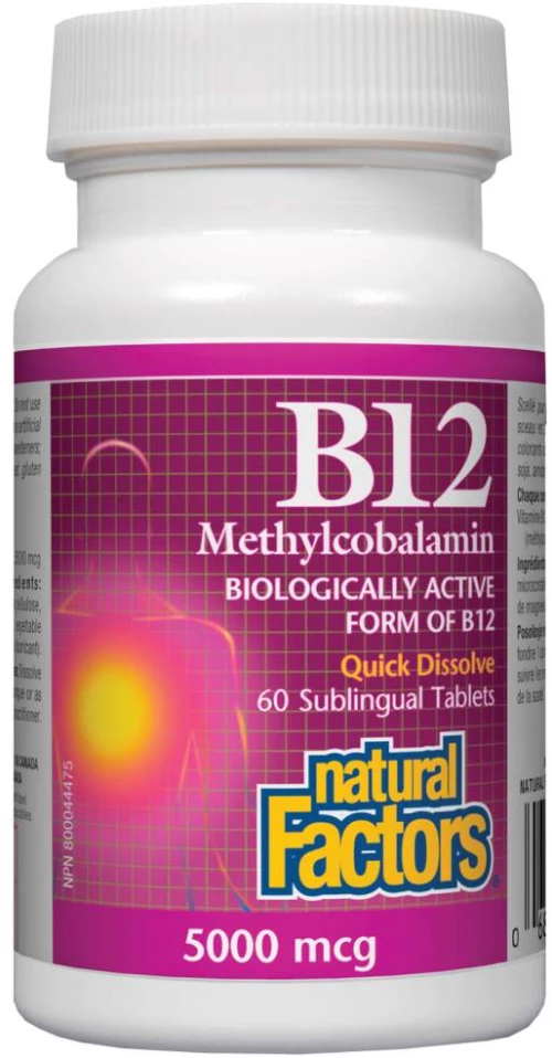 Natural Factors Vitamin B12 Methylcobalamin 5000 mcg [60 Μασώμενα δισκία]