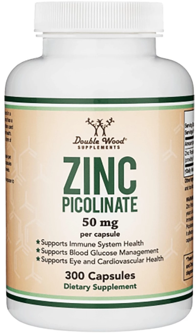 Double Wood Supplements Zinc Picolinate 50 mg [300 Κάψουλες]