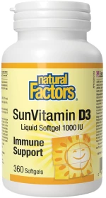 Natural Factors SunVitamin D3 1000 IU [360 Softgels]