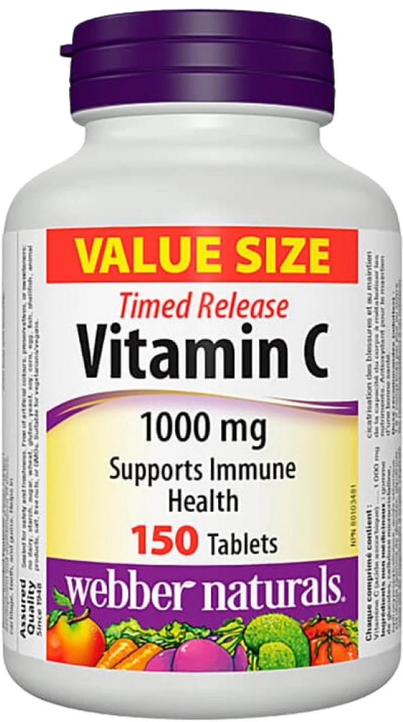 Webber Naturals Vitamin C 1000 mg | Timed Release [150 Ταμπλέτες]