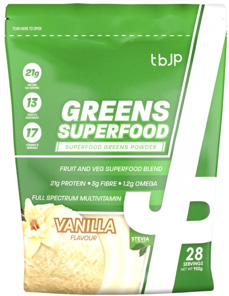 Trained by JP Superfood Greens Powder [952 Γραμμάρια] Βανίλια
