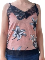 ΤΟΠ FLORAL ΔΑΝΤΕΛΑ ΡΟΖ