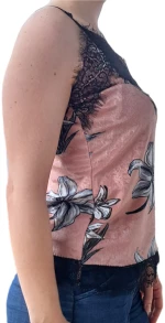 ΤΟΠ FLORAL ΔΑΝΤΕΛΑ ΡΟΖ