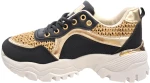 Γυναικείο Sneaker Μαύρο - Χρυσό ΜΑΥΡΟ