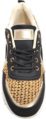 Γυναικείο Sneaker Μαύρο - Χρυσό ΜΑΥΡΟ