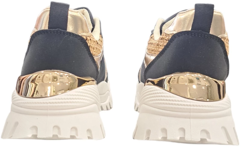 Γυναικείο Sneaker Μαύρο - Χρυσό ΜΑΥΡΟ