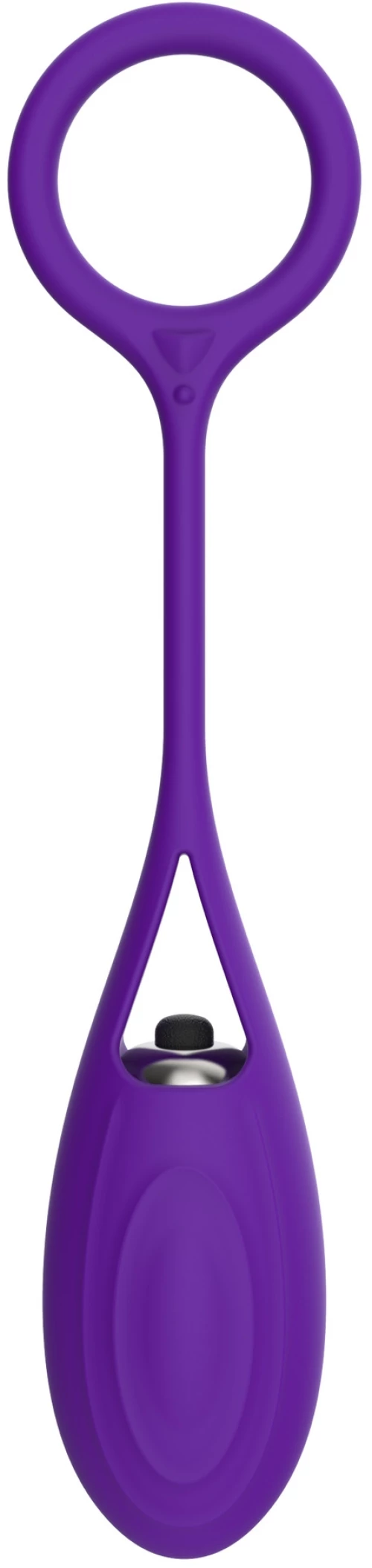 Ou Vibrator Sally cu Inel, Silicon, 18.5 cm, Violet, Mokko Toys